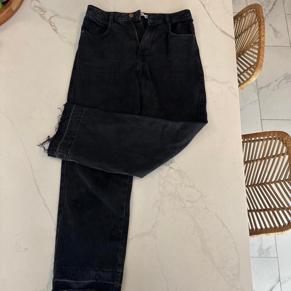 Zara black high waisted straight leg jeans